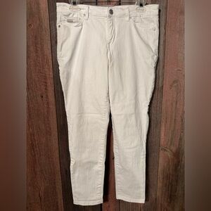 Nine West Womens 8 Cream White Skinny Ankle Jeans